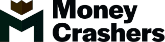 A black and white image of the Money Crashers Logo