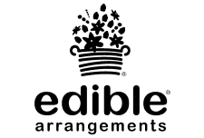 A black and white image of the Edible Arrangements Logo