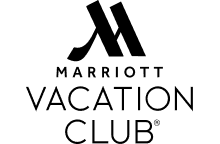 A black and white image of the Marriot Vacation Club logo