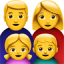 Family: man, woman, girl, boy emoji