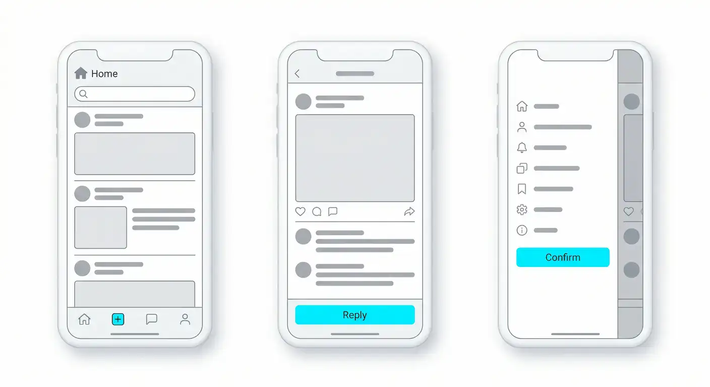 tiktok-activity-center-mobile-ui Mobile interface mockup showing step-by-step navigation to the TikTok Activity Center.