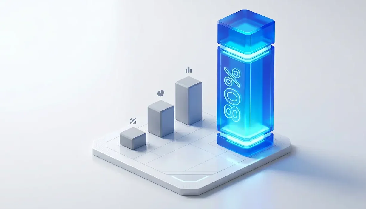 3D bar chart illustrating LinkedIn driving 80 percent of B2B social media leads